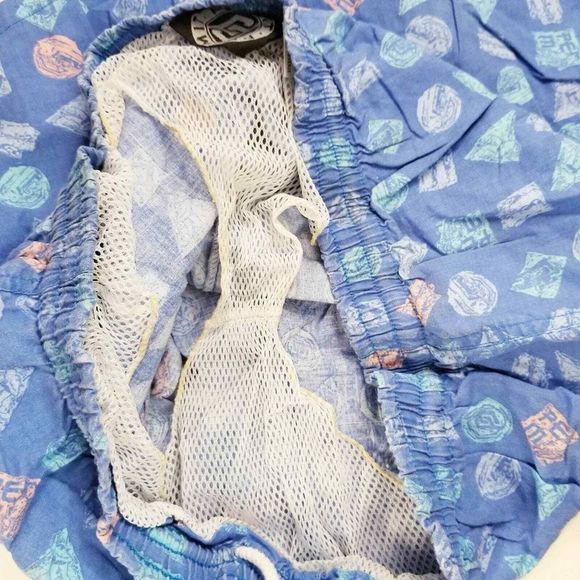 Vintage swim shorts permit large blue Cotton 90's print sku3134 - Picture 8 of 12